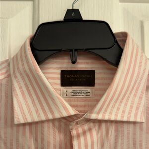 Thomas Dean Light Pink Striped Button Down Shirt